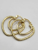 Arracada de Lujo - 106289 - Arete de Corazones Oro Laminado 18K