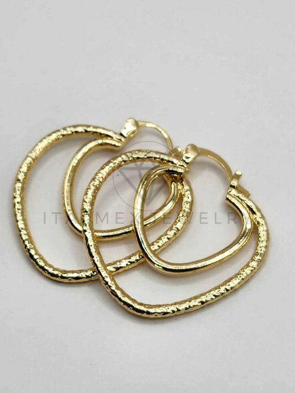 Arracada de Lujo - 106289 - Arete de Corazones Oro Laminado 18K