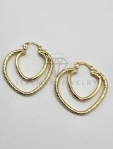Arracada de Lujo - 106289 - Arete de Corazones Oro Laminado 18K
