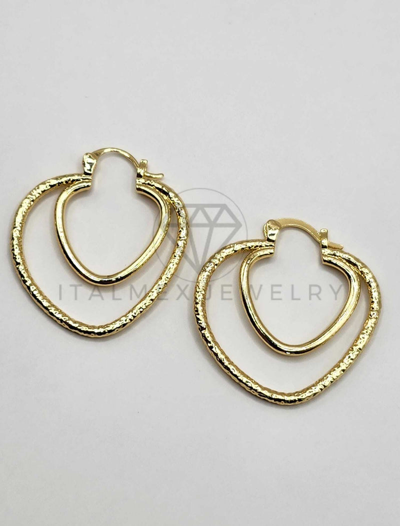 Arracada de Lujo - 106289 - Arete de Corazones Oro Laminado 18K