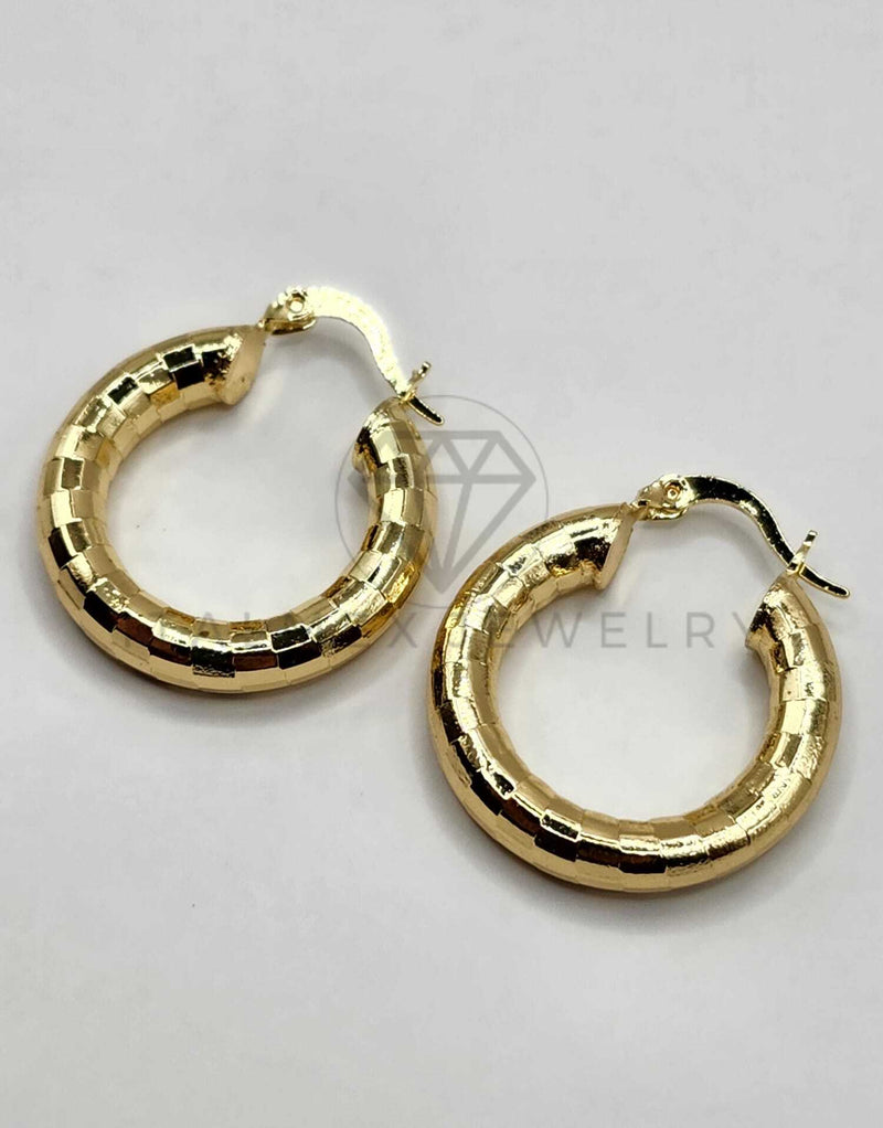 Arracada de Lujo - 106290 - Arete Rayado Oro Laminado 18K