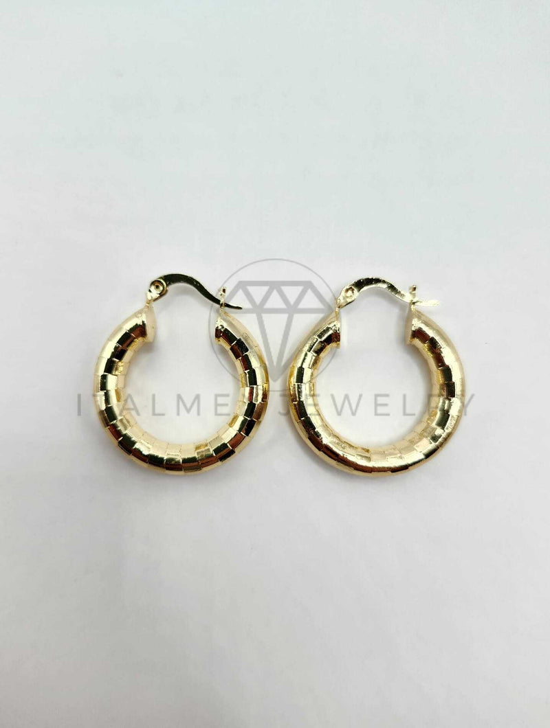 Arracada de Lujo - 106290 - Arete Rayado Oro Laminado 18K