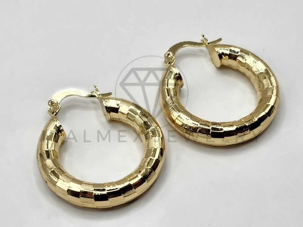 Arracada de Lujo - 106290 - Arete Rayado Oro Laminado 18K