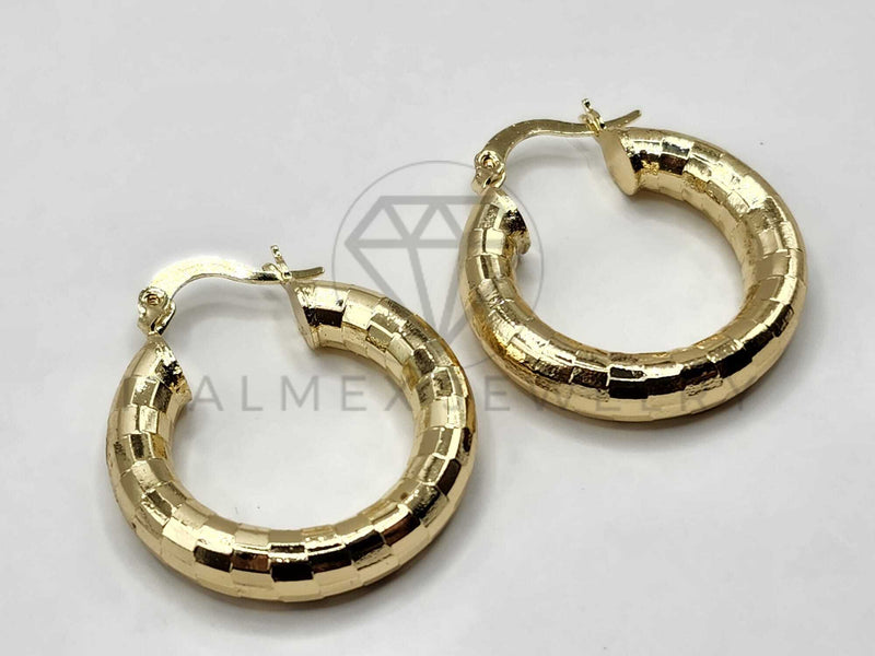 Arracada de Lujo - 106290 - Arete Rayado Oro Laminado 18K