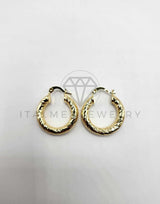 Arracada de Lujo - 106292 - Arete Rayado Diagonal Oro Laminado 18K