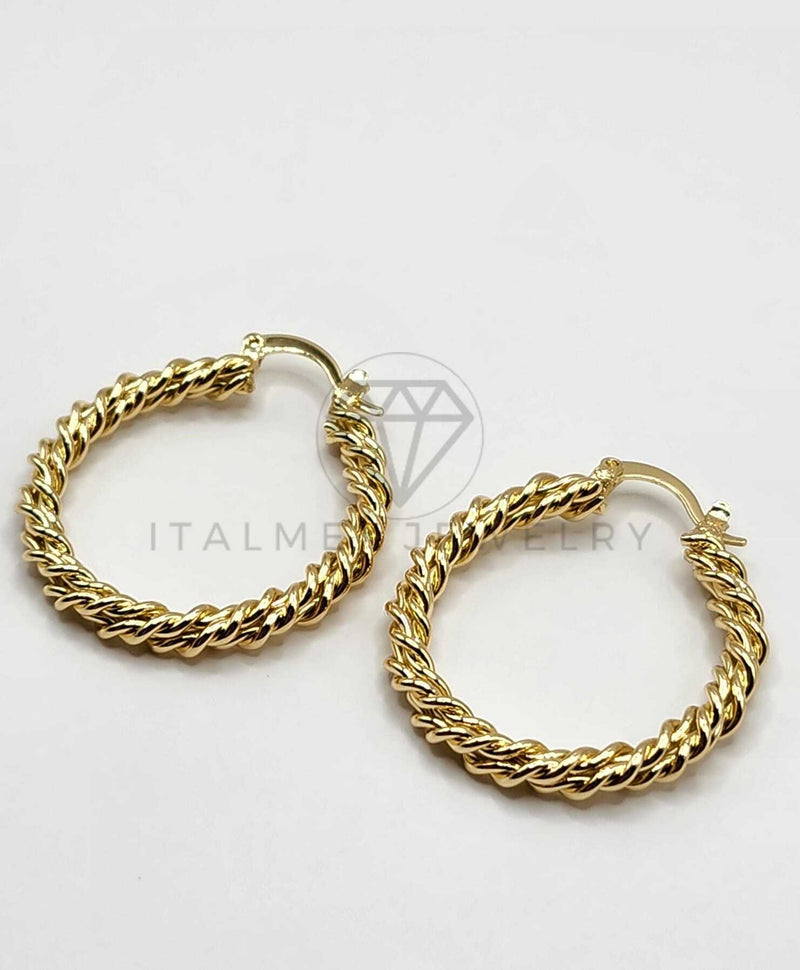 Arracada de Lujo - 106296 - Arete Retorcido Oro Laminado 18K