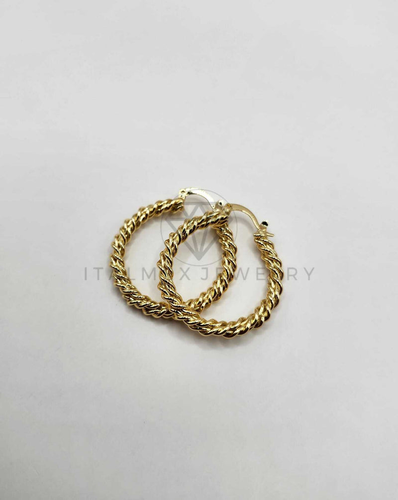 Arracada de Lujo - 106296 - Arete Retorcido Oro Laminado 18K