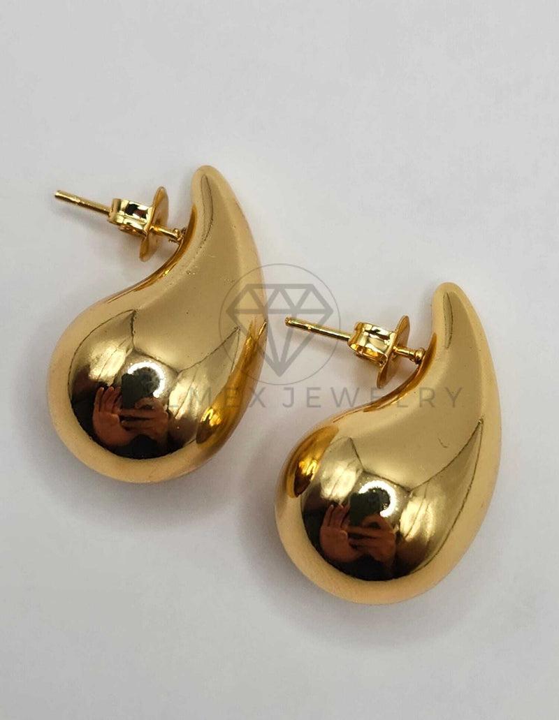 Arete de Lujo - 106300 - Arete de Lágrima Oro Laminado 18K