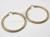 Arracada de Lujo - 106302 - Extra Grande. Arete Rayado Oro Laminado 18K