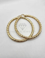 Arracada de Lujo - 106302 - Extra Grande. Arete Rayado Oro Laminado 18K