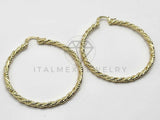 Arracada de Lujo - 106306 - Arete Retorcido y Rayado 5 cm Oro Laminado 18K