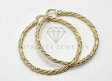 Arracada de Lujo - 106306 - Arete Retorcido y Rayado 5 cm Oro Laminado 18K