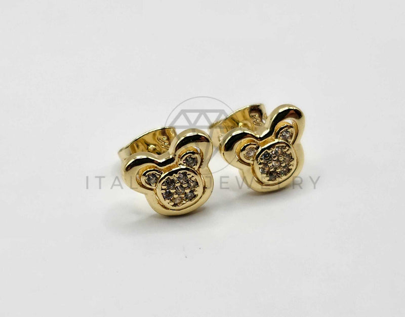 Broquel de Lujo - 106313 -  Arete Inspirado en Mickey Mouse Oro Laminado 18K