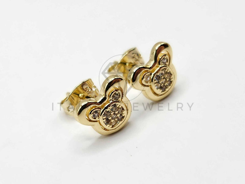 Broquel de Lujo - 106313 -  Arete Inspirado en Mickey Mouse Oro Laminado 18K