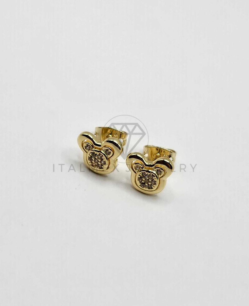 Broquel de Lujo - 106313 -  Arete Inspirado en Mickey Mouse Oro Laminado 18K
