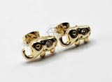 Broquel de Lujo - 106314 -  Arete Elefante CZ Oro Laminado 18K