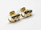 Broquel de Lujo - 106314 -  Arete Elefante CZ Oro Laminado 18K