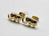Broquel de Lujo - 106314 -  Arete Elefante CZ Oro Laminado 18K