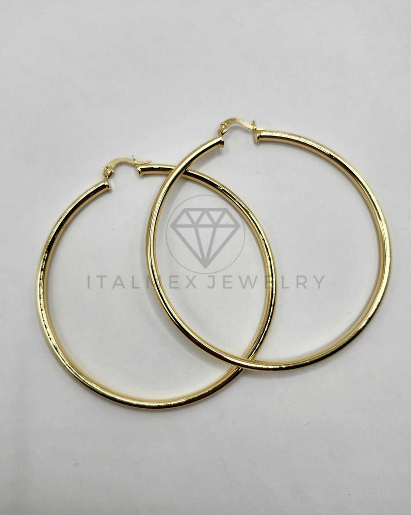 Arracada de Lujo - 106318 - Coqueta Lisa - 7 cm Oro Laminado 18K