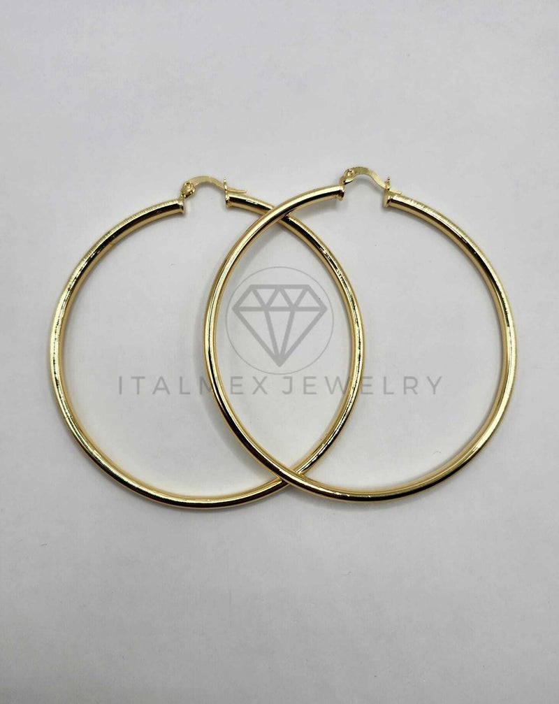 Arracada de Lujo - 106318 - Coqueta Lisa - 7 cm Oro Laminado 18K