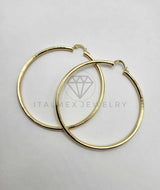 Arracada de Lujo - 106318 - Coqueta Lisa - 7 cm Oro Laminado 18K