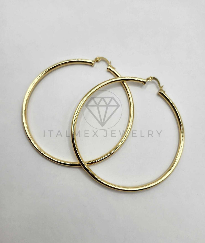 Arracada de Lujo - 106318 - Coqueta Lisa - 7 cm Oro Laminado 18K