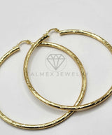 Arracada de Lujo - 106320 - Coqueta Rayada - 7 cm Oro Laminado 18K