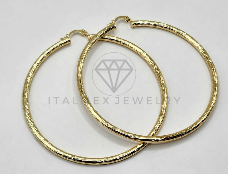 Arracada de Lujo - 106320 - Coqueta Rayada - 7 cm Oro Laminado 18K