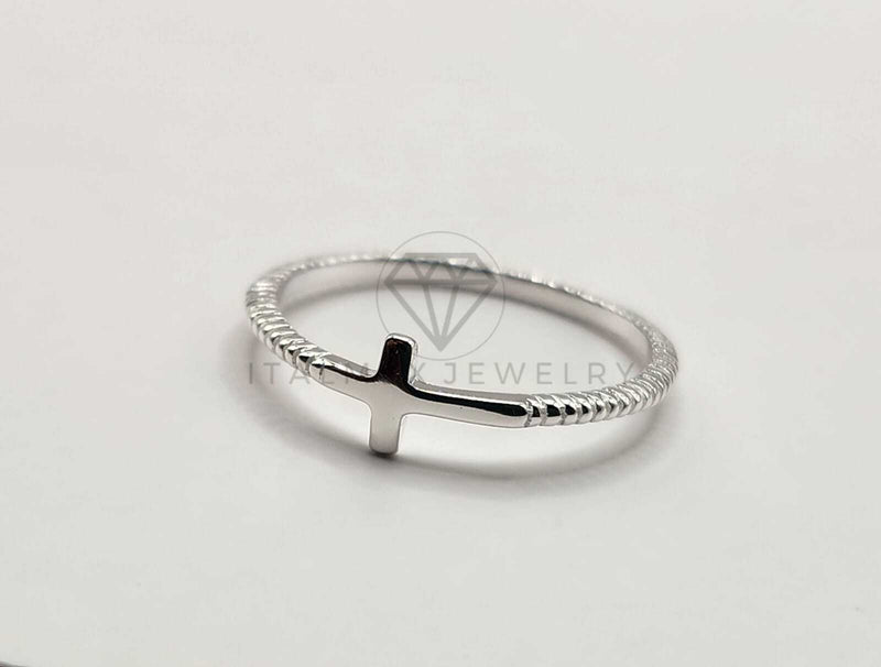 Anillo de Plata - 106333- Anillo Cruz Diagonal Plata .925