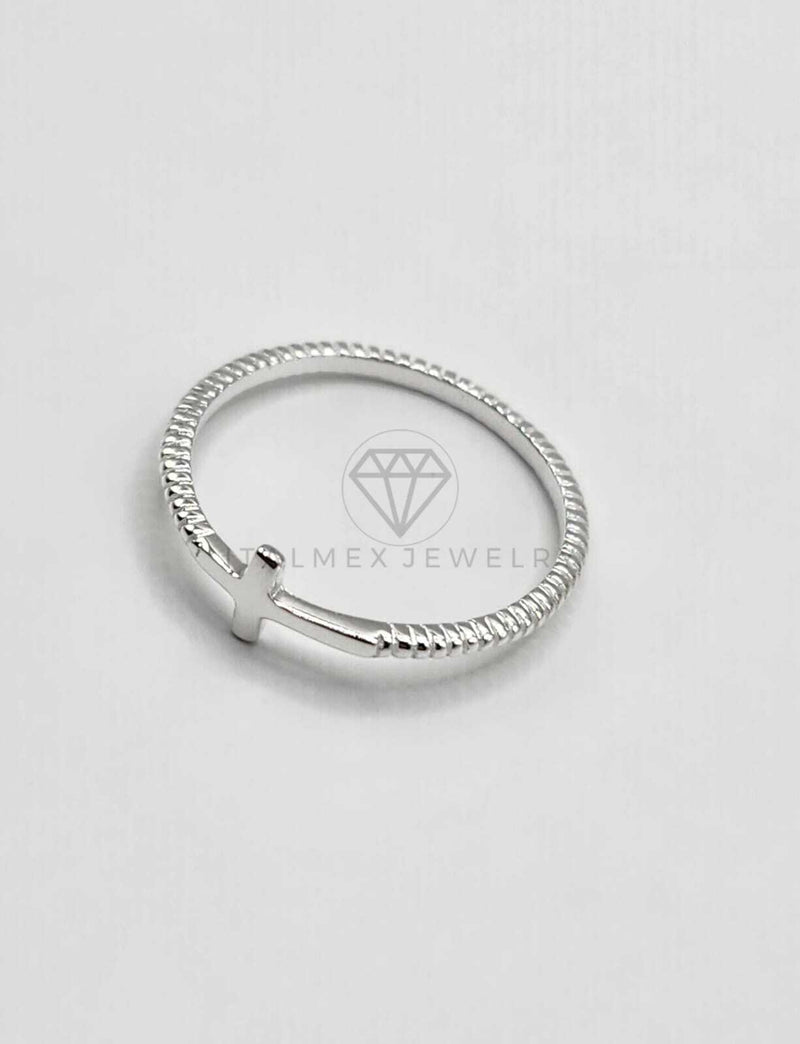 Anillo de Plata - 106333- Anillo Cruz Diagonal Plata .925