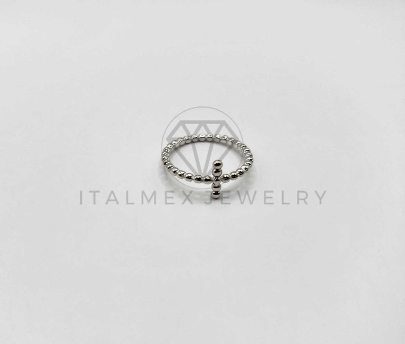 Anillo de Plata - 106350 - Anillo Cruz con Puntitos Plata .925