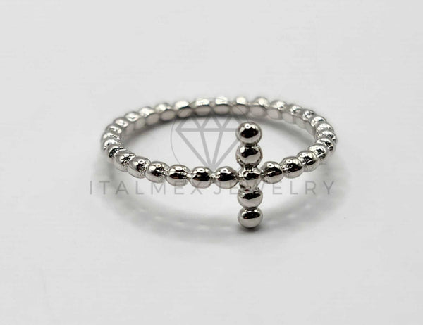 Anillo de Plata - 106350 - Anillo Cruz con Puntitos Plata .925