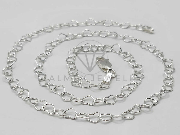 Cadena de Plata - 106380 - Cadena Corazones de Plata .925