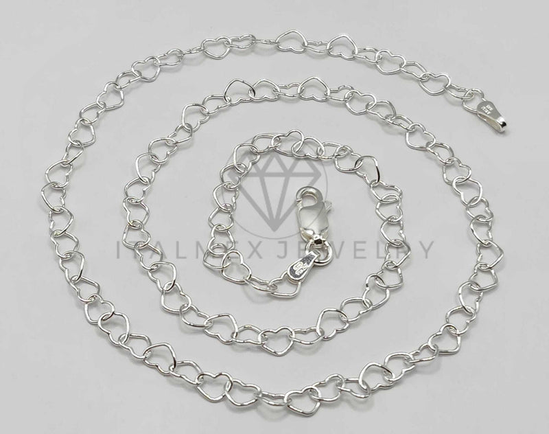 Cadena de Plata - 106380 - Cadena Corazones de Plata .925