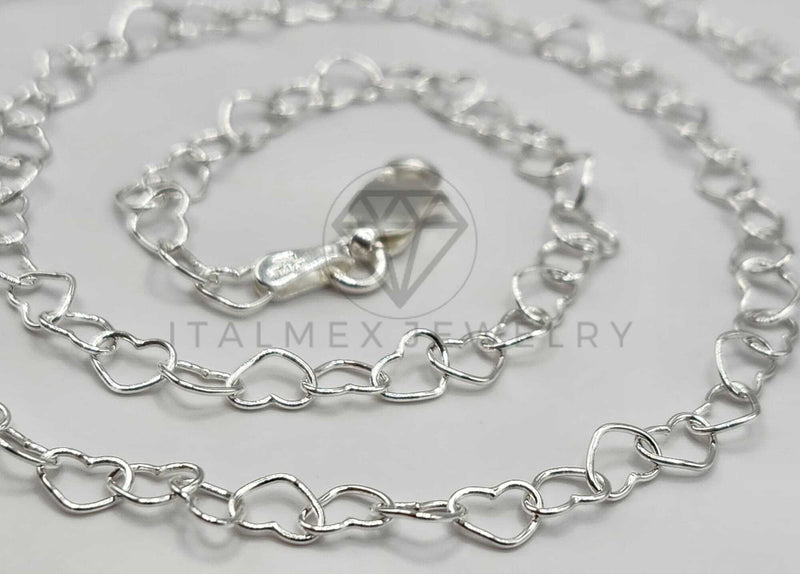 Cadena de Plata - 106379 - Cadena Corazones de Plata .925