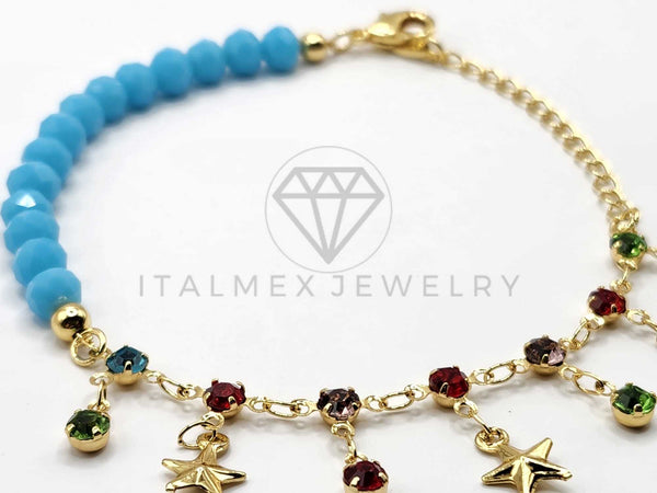 Tobillera Ajustable - 106381 - Tobillera Estrella de Mar con Shakira Azul Oro Laminado 18K