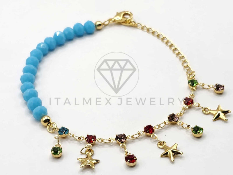Tobillera Ajustable - 106381 - Tobillera Estrella de Mar con Shakira Azul Oro Laminado 18K