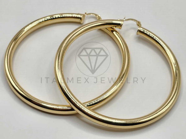 Arracada de Lujo - 106387 - Coqueta Lisa - 70 mm Oro Laminado 18K