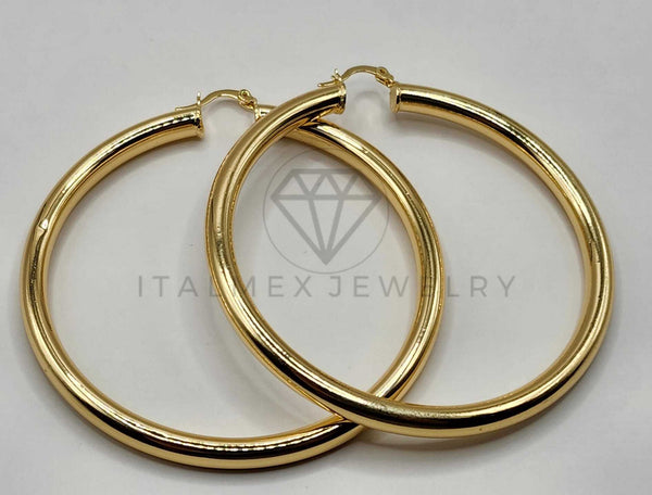 Arracada de Lujo - 106387 - Coqueta Lisa - 70 mm Oro Laminado 18K