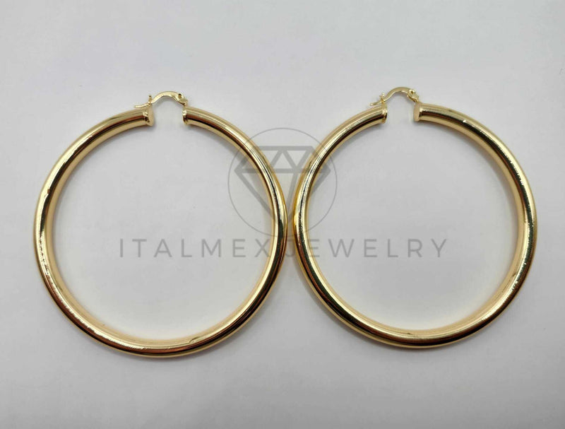 Arracada de Lujo - 106387 - Coqueta Lisa - 70 mm Oro Laminado 18K