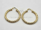 Arracada de Lujo - 106388 - Coqueta Rayada - 40 mm Oro Laminado 18K