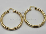 Arracada de Lujo - 106391 - Coqueta Rayada Diagonal - 55 mm Oro Laminado 18K