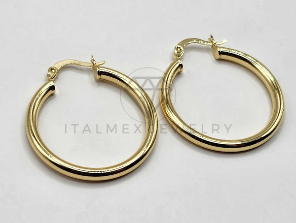 Arracada de Lujo - 106392 - Coqueta Lisa - 30 mm Oro Laminado 18K