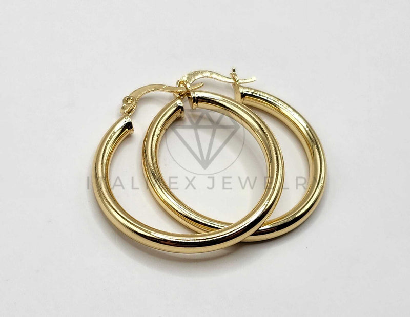 Arracada de Lujo - 106392 - Coqueta Lisa - 30 mm Oro Laminado 18K