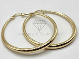 Arracada de Lujo - 106393 - Coqueta Rayada - 50 mm Oro Laminado 18K