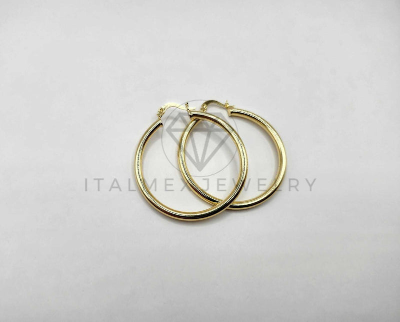 Arracada de Lujo - 106390 - Coqueta Lisa - 45 mm Oro Laminado 18K