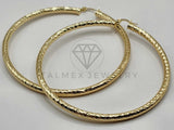 Arracada de Lujo - 106396 - Coqueta Rayadas - 80 mm Oro Laminado 18K