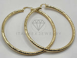 Arracada de Lujo - 106396 - Coqueta Rayadas - 80 mm Oro Laminado 18K