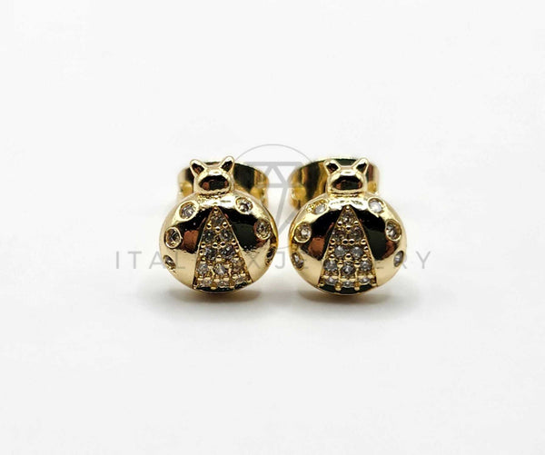 Broquel de Lujo - 106398 -  Arete Catarina CZ Oro Laminado 18K