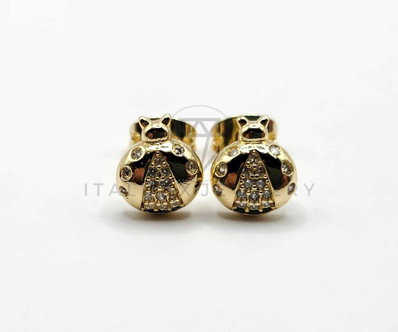 Broquel de Lujo - 106398 -  Arete Catarina CZ Oro Laminado 18K